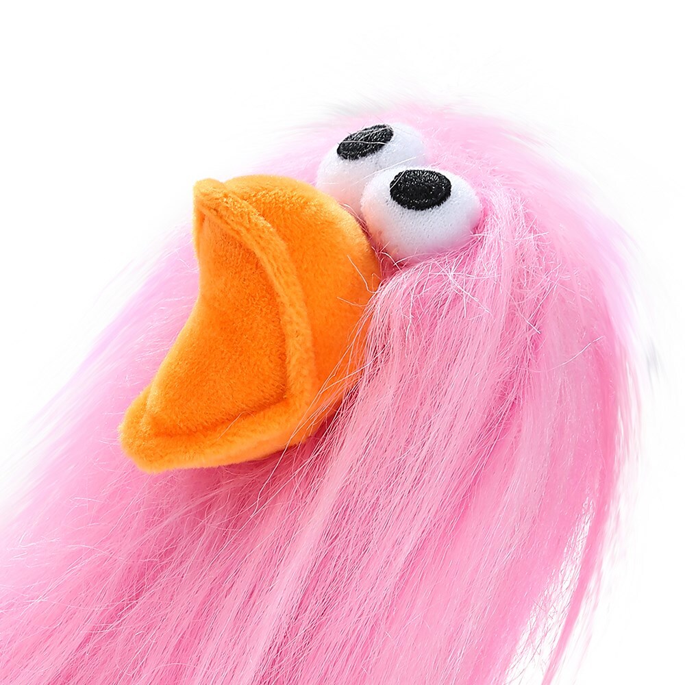 88784-paws-claws-22cm-super-shaggy-duck-dog-pet-toy-pink
