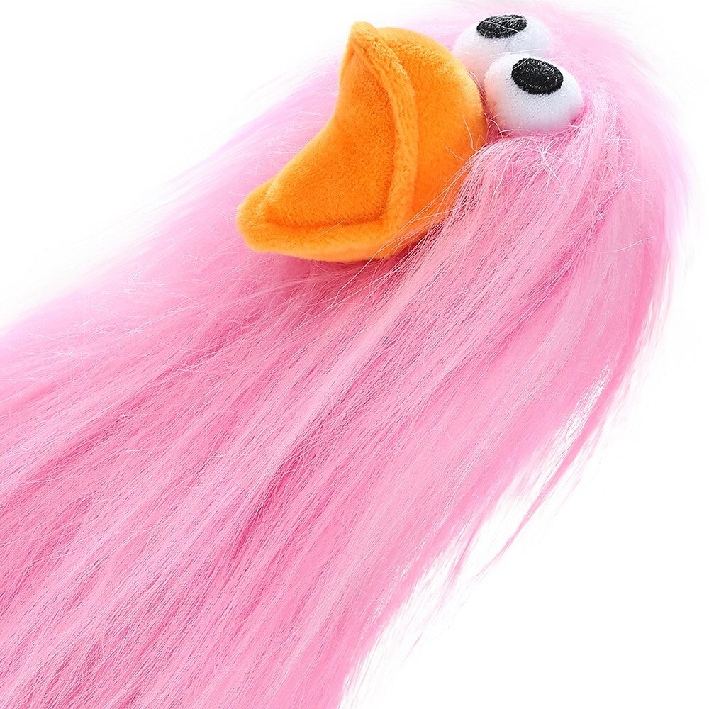 88784-paws-claws-22cm-super-shaggy-duck-dog-pet-toy-pink
