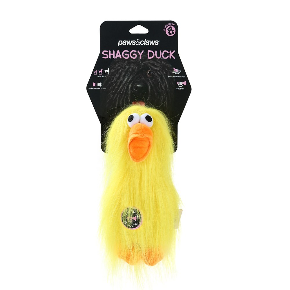 88791-paws-claws-22cm-super-shaggy-duck-yellow