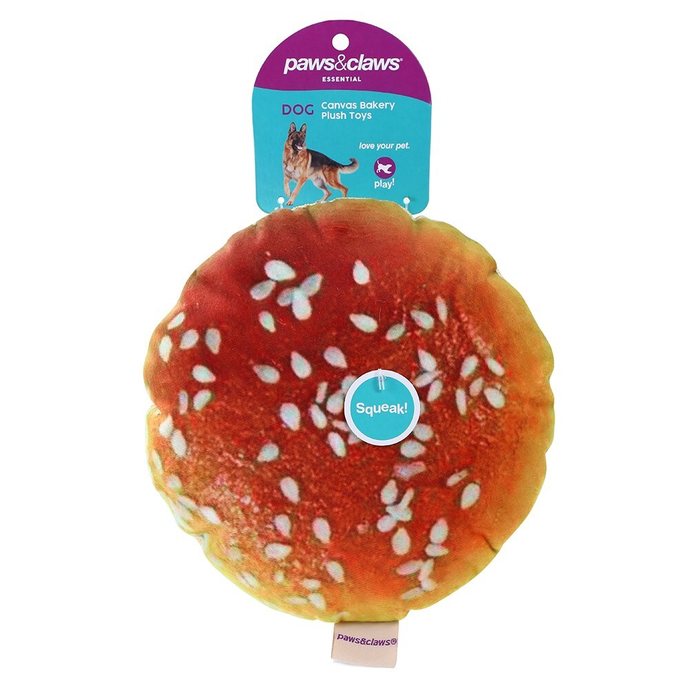 88890-paws-claws-22cm-bakery-oxford-squeaky-pet-dog-toy-assorted