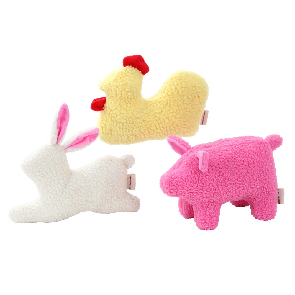 89095-paws-claws-farmyard-colourful-animal-plush-dog-pet-toy-25x15cm-assorted
