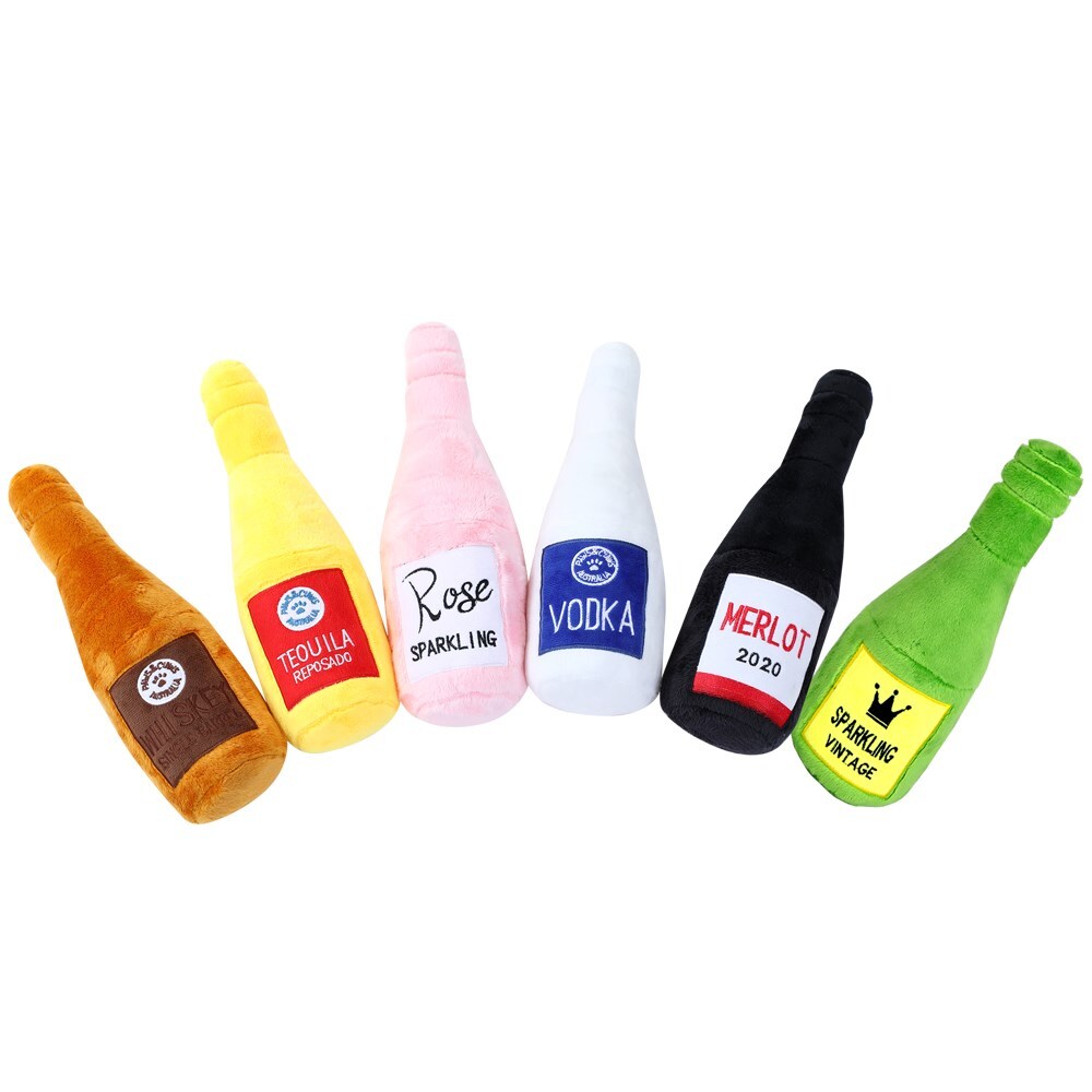 89354-paws-claws-bottle-shop-sparkling-plush-dog-pet-toy-31x10cm
