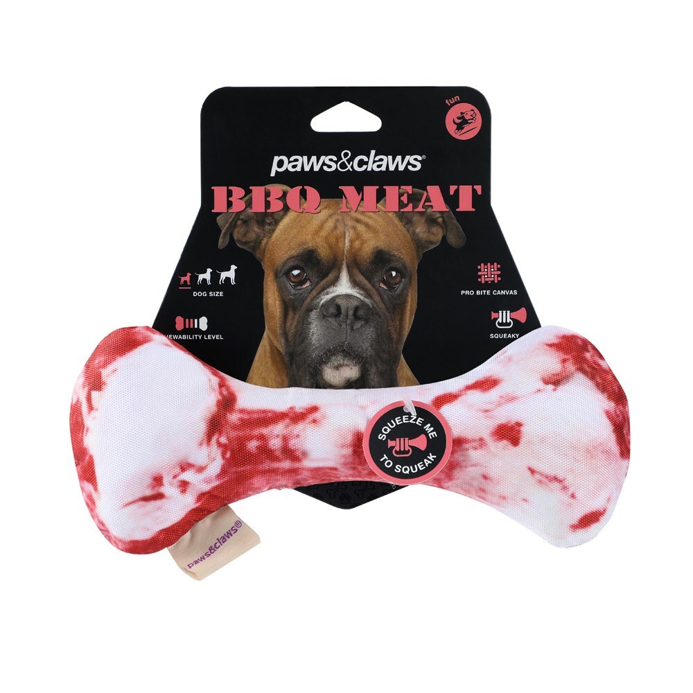 89415-paws-claws-feed-me-bbq-oxford-pet-dog-toy-bone-23x10cm