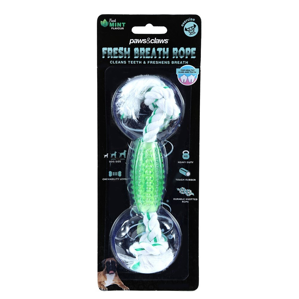 89439-paws-claws-fresh-breath-pet-dental-rope-mint-flavour-20cm-assorted