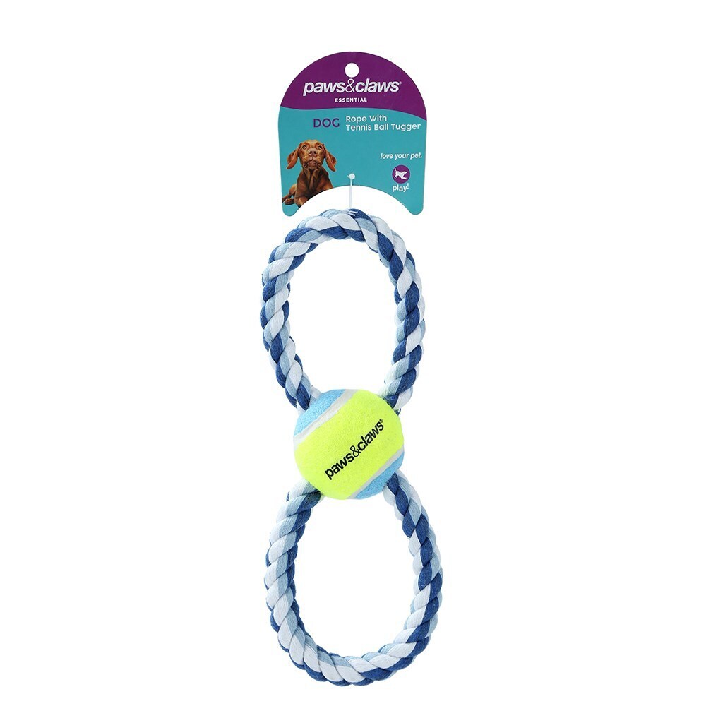 89446-paws-claws-rope-tennis-ball-tugger-29cm-assorted