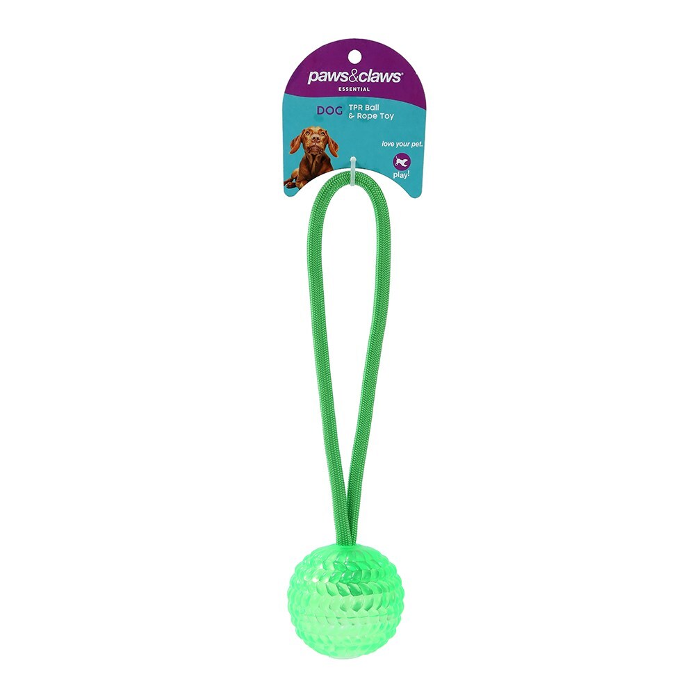 89460-paws-claws-tpr-ball-rope-toy-25cm-assorted