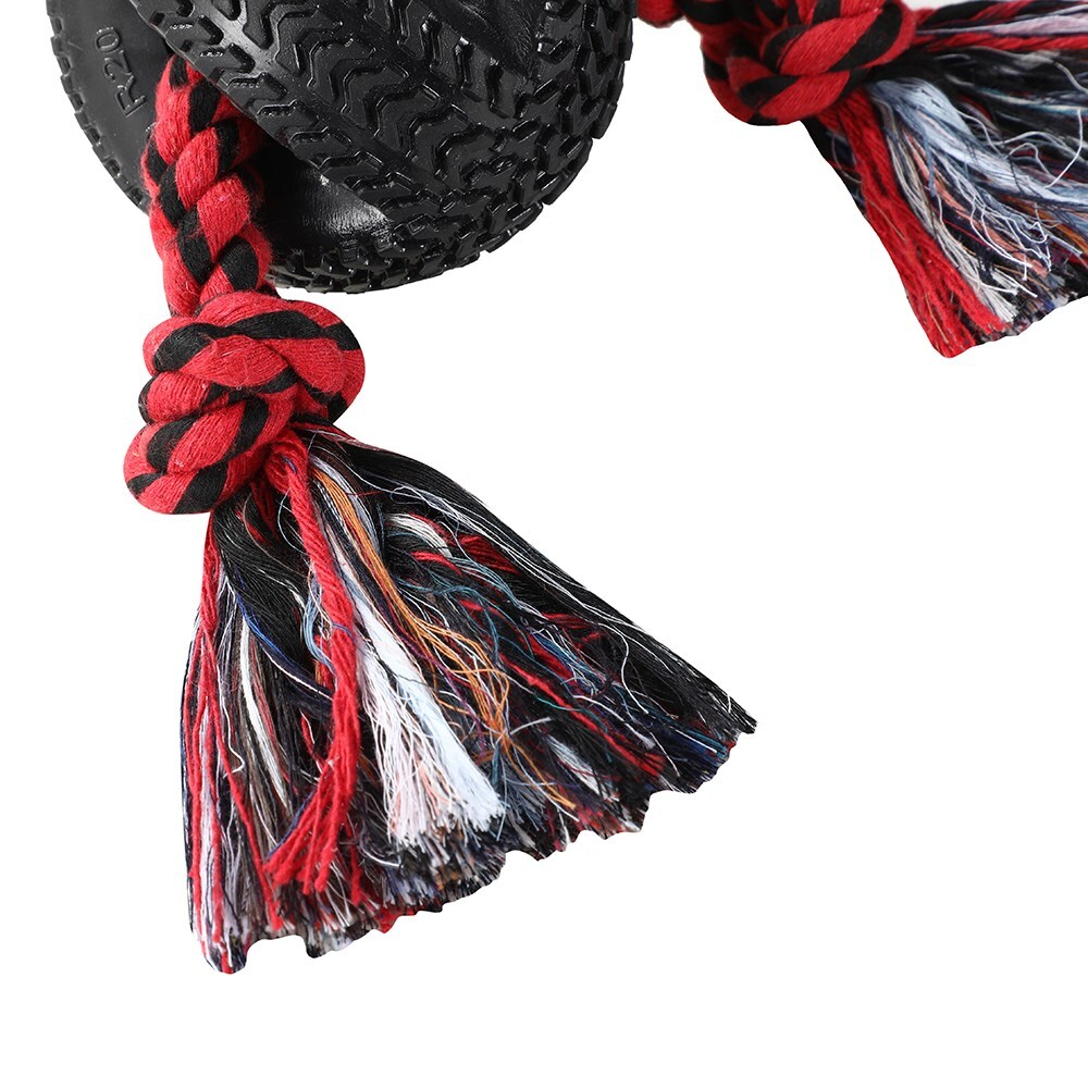 Paws & Claws 4-Way TPR Tyre 40cm Double Tugger Rope