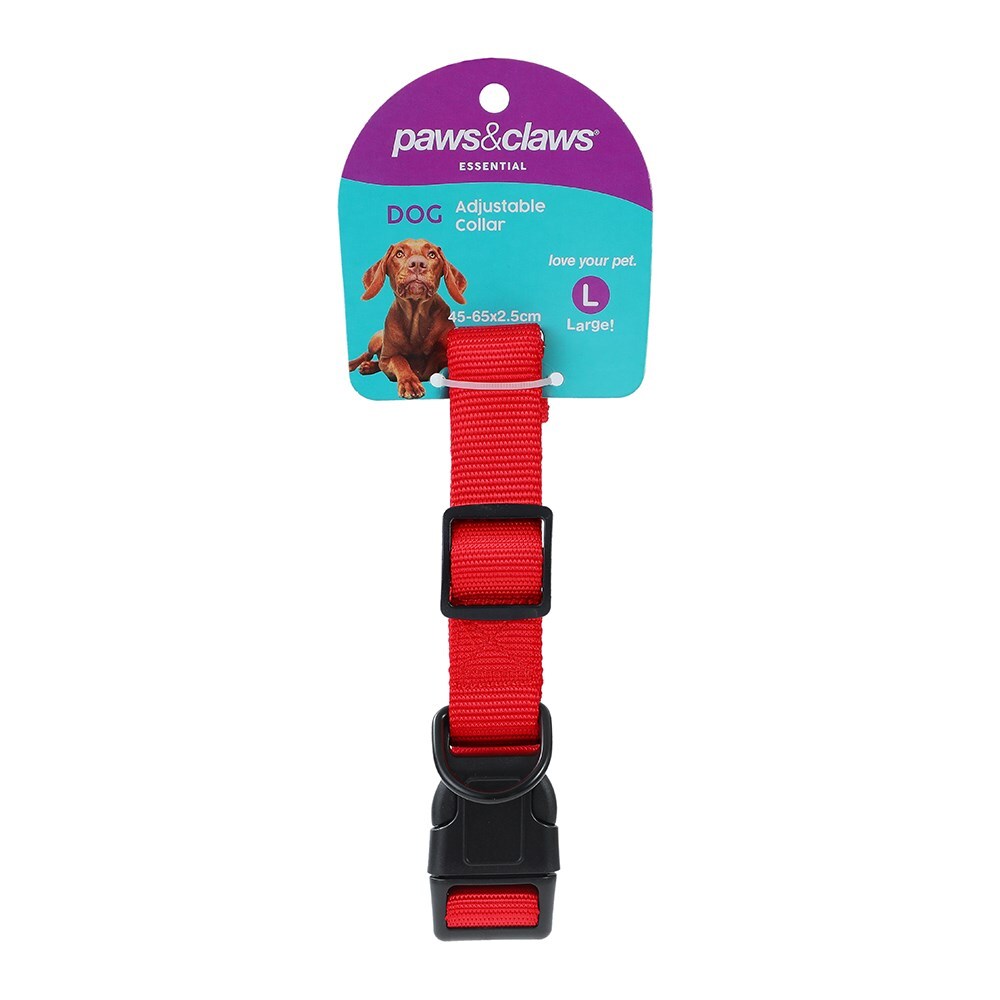 Paws & Claws Adjustable Dog Collar 46-65cmx2.5cm Large