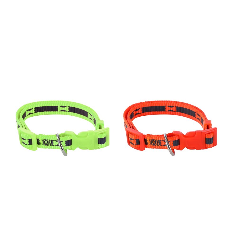 Paws & Claws 30-45cm Reflective Collar w/ Bone Print Small - Assorted