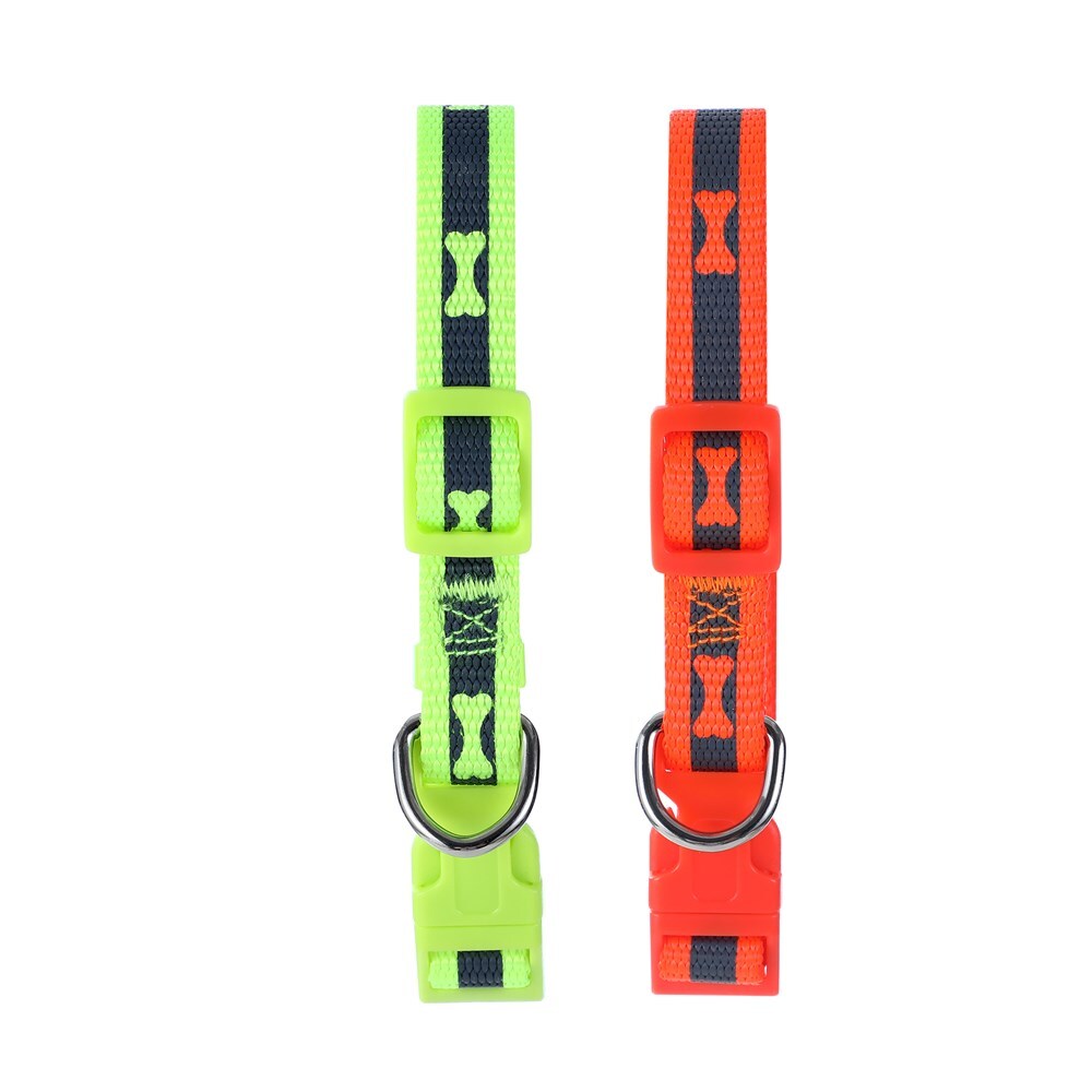 Paws & Claws 30-45cm Reflective Collar w/ Bone Print Small - Assorted