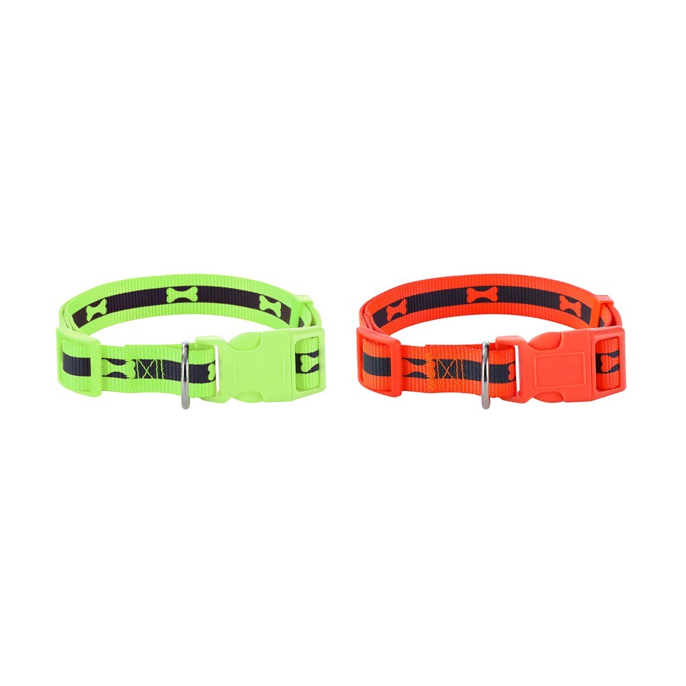 Paws & Claws 45-65cm Reflective Collar w/ Bone Print Large - Assorted