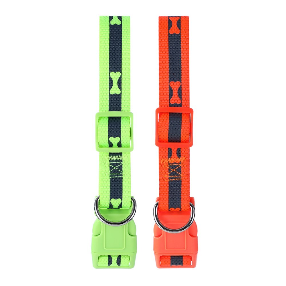 Paws & Claws 45-65cm Reflective Collar w/ Bone Print Large - Assorted