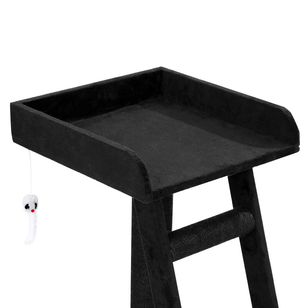 Paws & Claws Catsby Oakwood Sleep & Play Condo 35x35x79cm - Silver Grey & Black