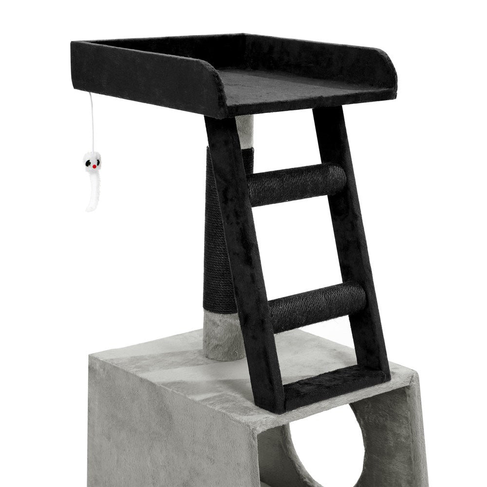 Paws & Claws Catsby Oakwood Sleep & Play Condo 35x35x79cm - Silver Grey & Black