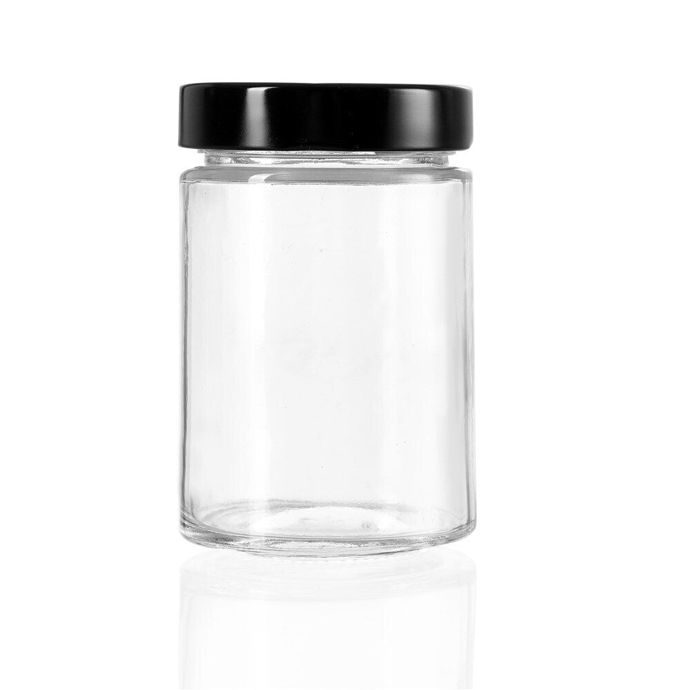 3PK Lemon & Lime Soho Glass Preserve Jar 260Ml With Black Lid