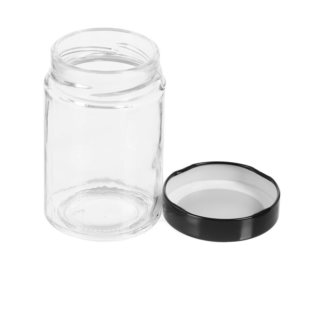3PK Lemon & Lime Soho Glass Preserve Jar 260Ml With Black Lid
