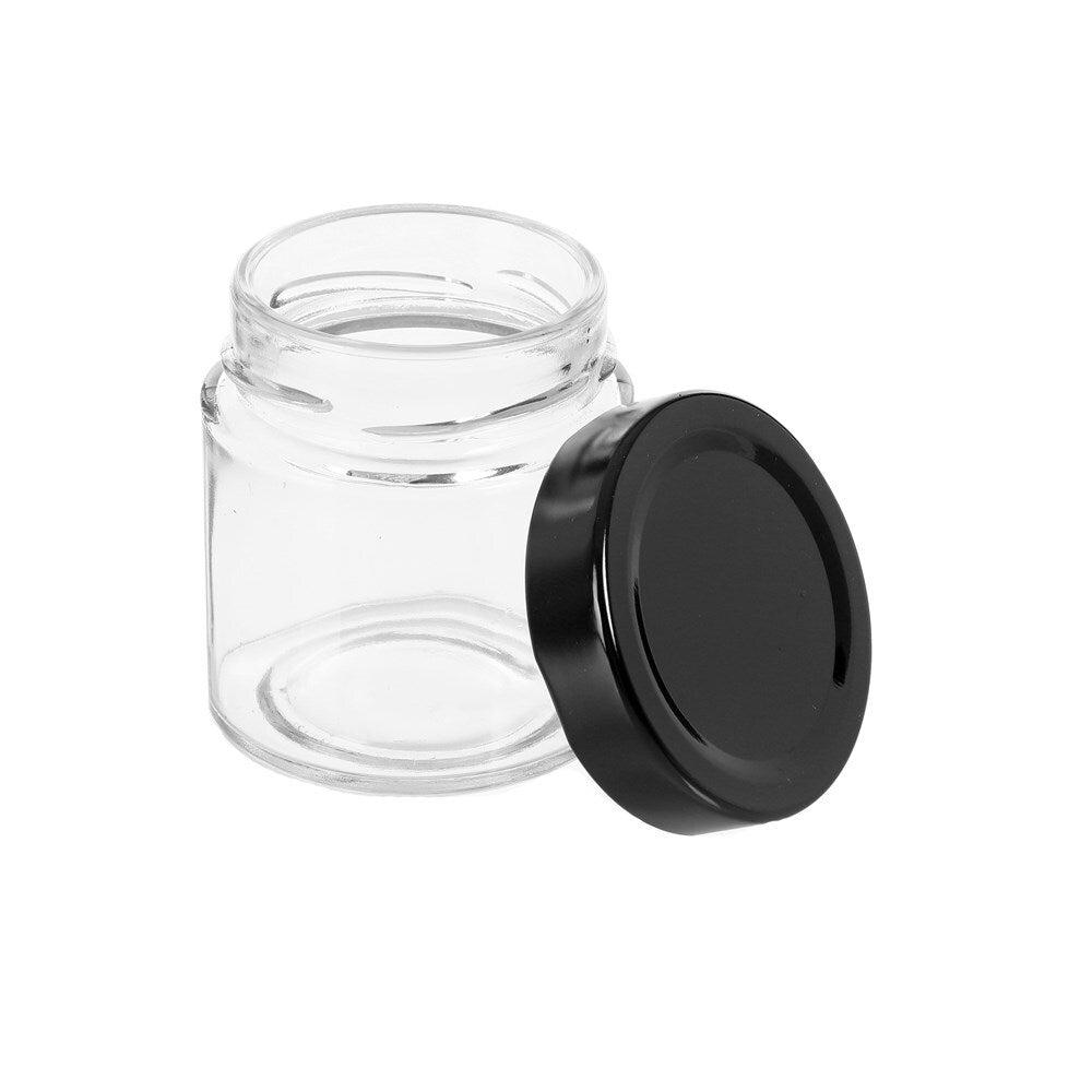 Lemon & Lime Soho 240ml Glass Preserve Jar w/ Black Lid - Clear
