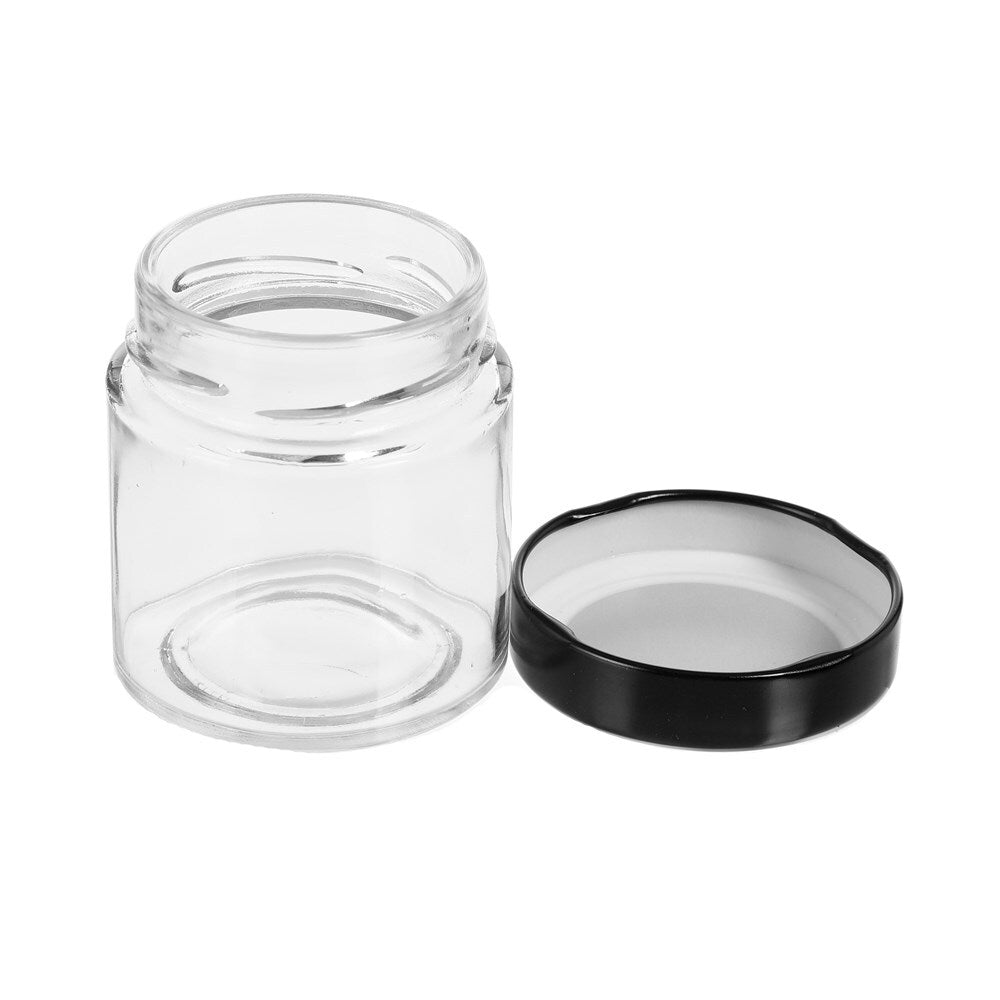 Lemon & Lime Soho 240ml Glass Preserve Jar w/ Black Lid - Clear