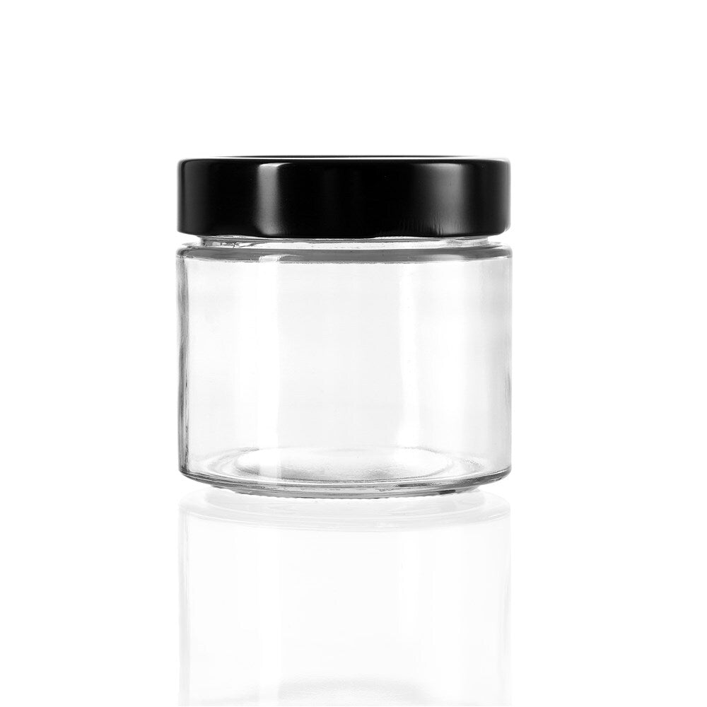 Lemon & Lime Soho 360ml Glass Preserve Jar w/ Black Lid - Clear