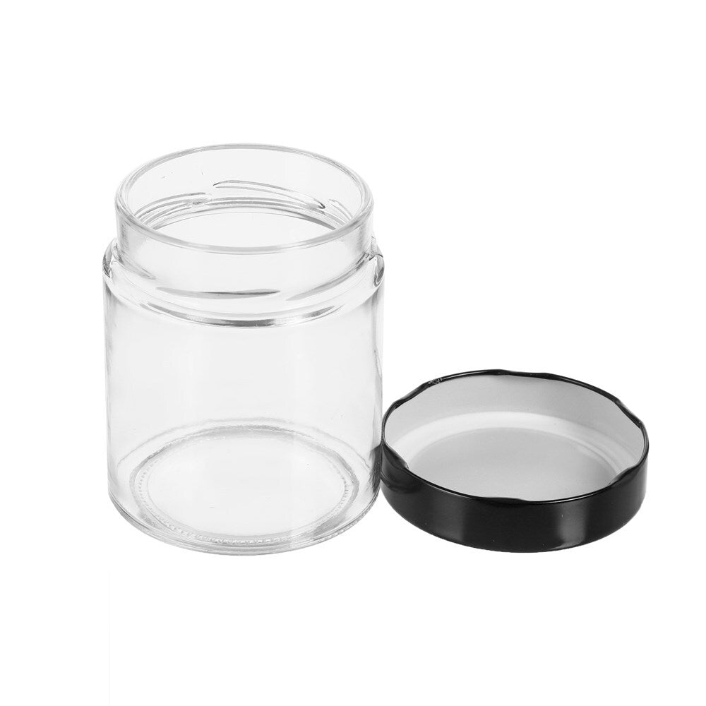 Lemon & Lime Soho 470ml Glass Preserve Jar w/ Black Lid - Clear