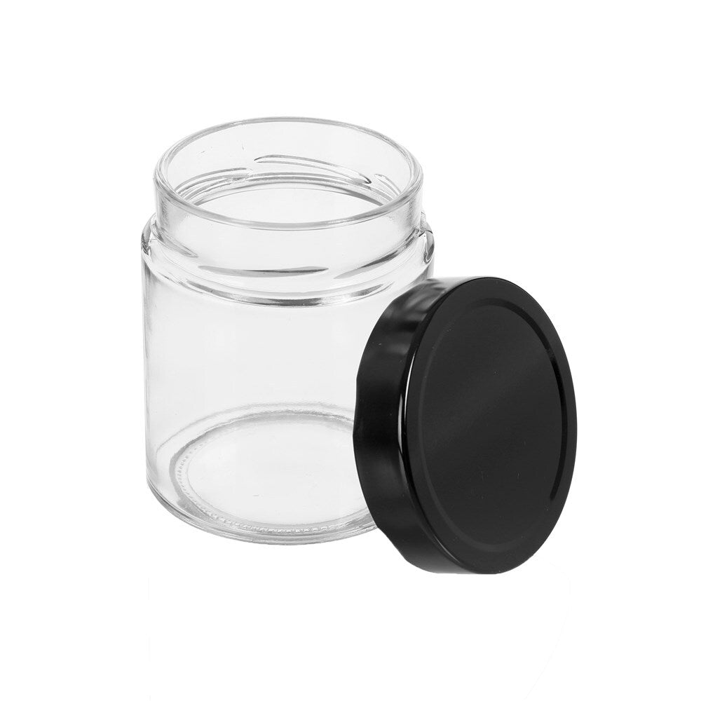 Lemon & Lime Soho 470ml Glass Preserve Jar w/ Black Lid - Clear