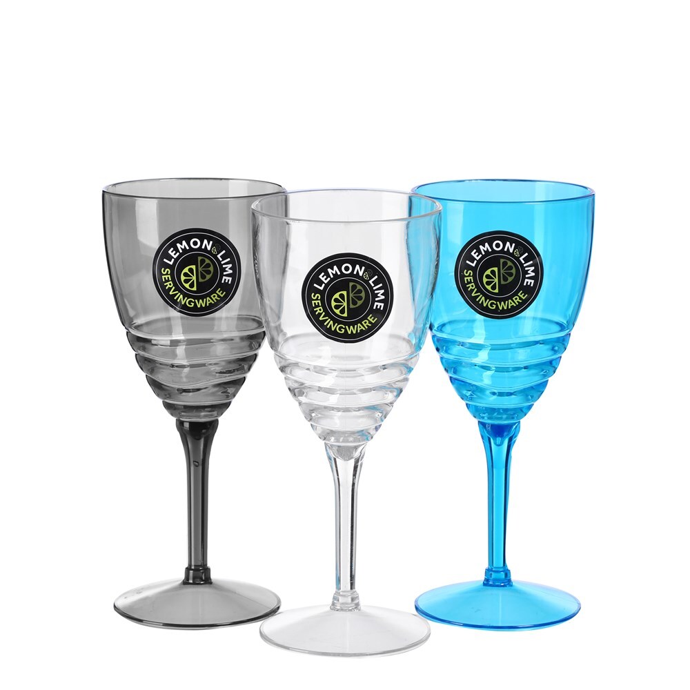Wave Deco Wine Goblet 400Ml 3 Asstd