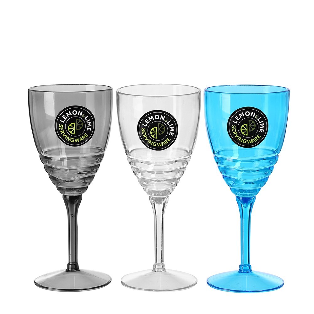 Wave Deco Wine Goblet 400Ml 3 Asstd