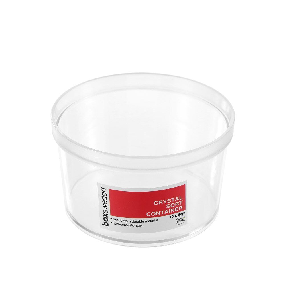 Boxsweden Crystal Sort Container Round 10X6cm Assorted