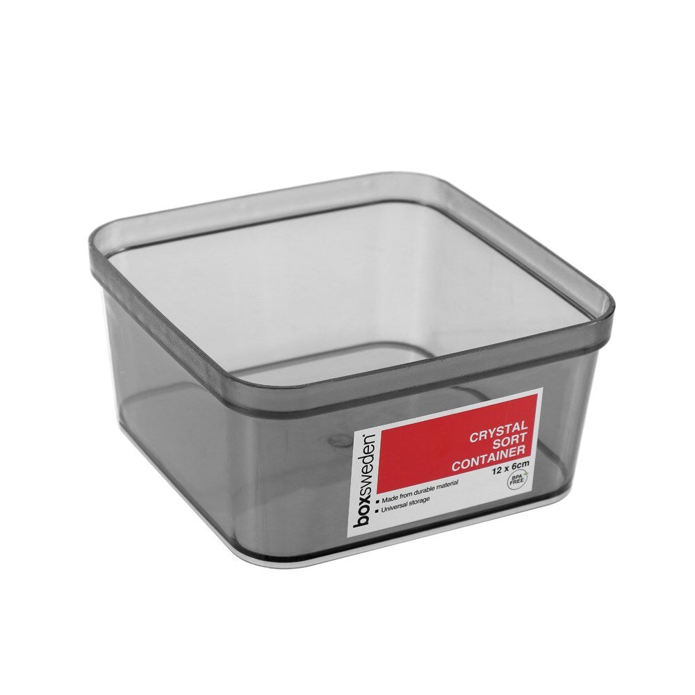 Boxsweden Crystal Sort Container Square 12X6cm Assorted