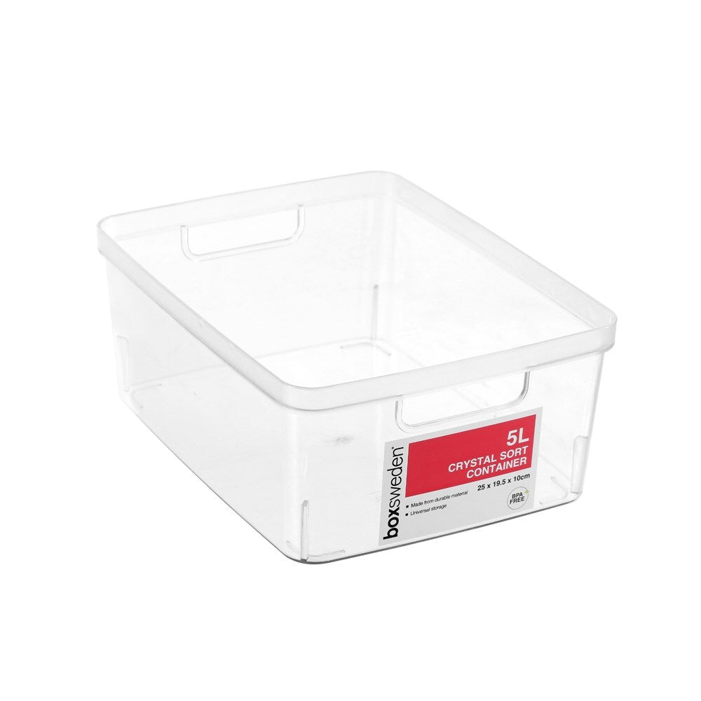 Boxsweden Crystal Sort Container 5L Assorted 25X19.5X10cm