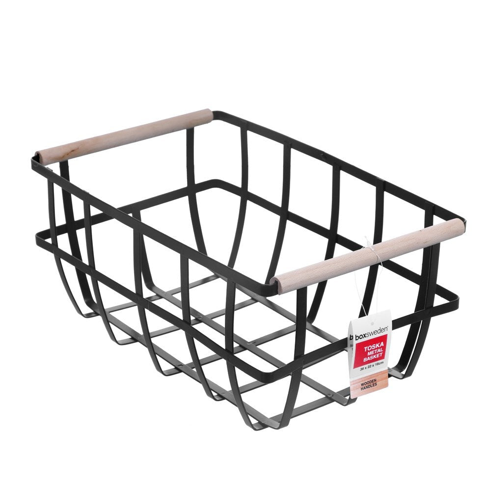 Boxsweden Toska 36cm Metal Basket Storage Organiser - Assorted