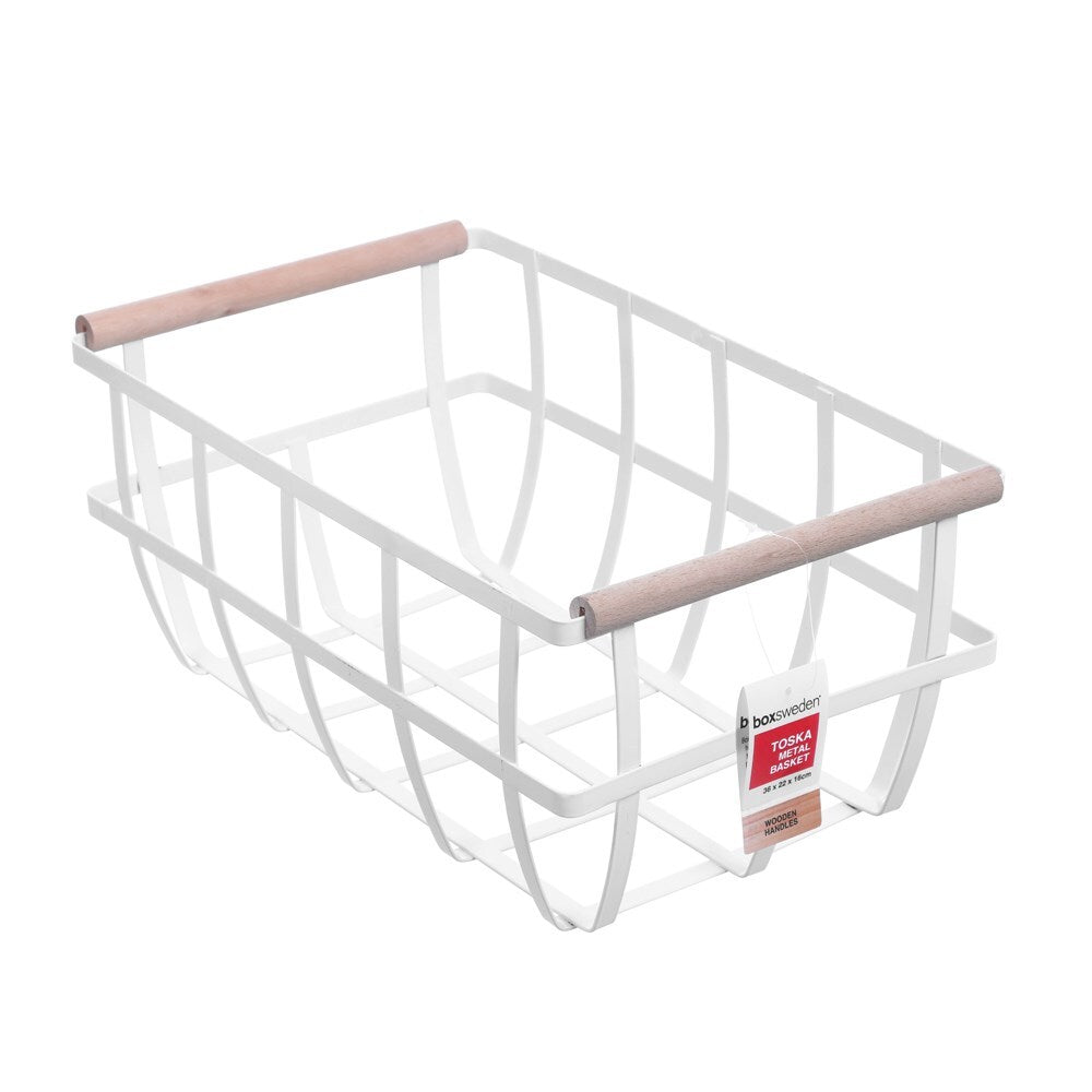 Boxsweden Toska 36cm Metal Basket Storage Organiser - Assorted