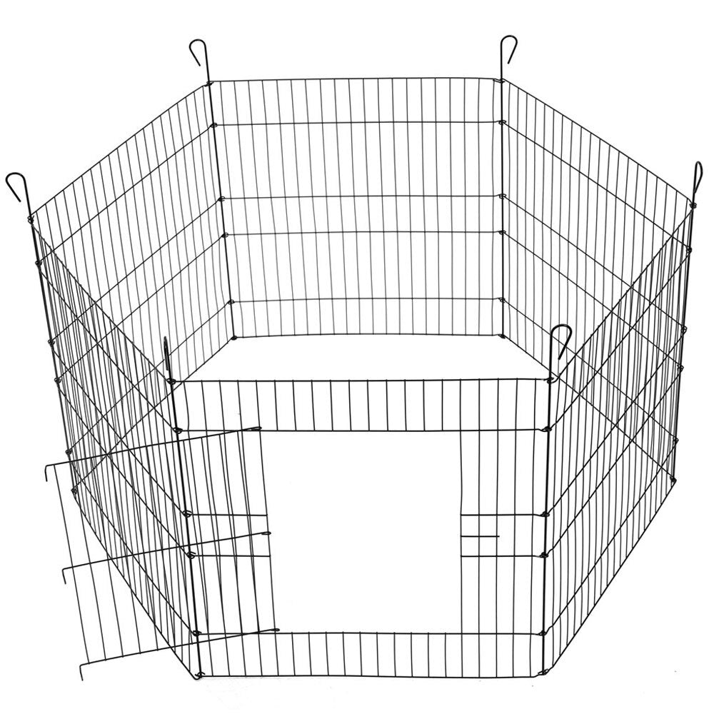 6pc Paws & Claws Pet Play Pen 6 Sided Medium 61x61cm