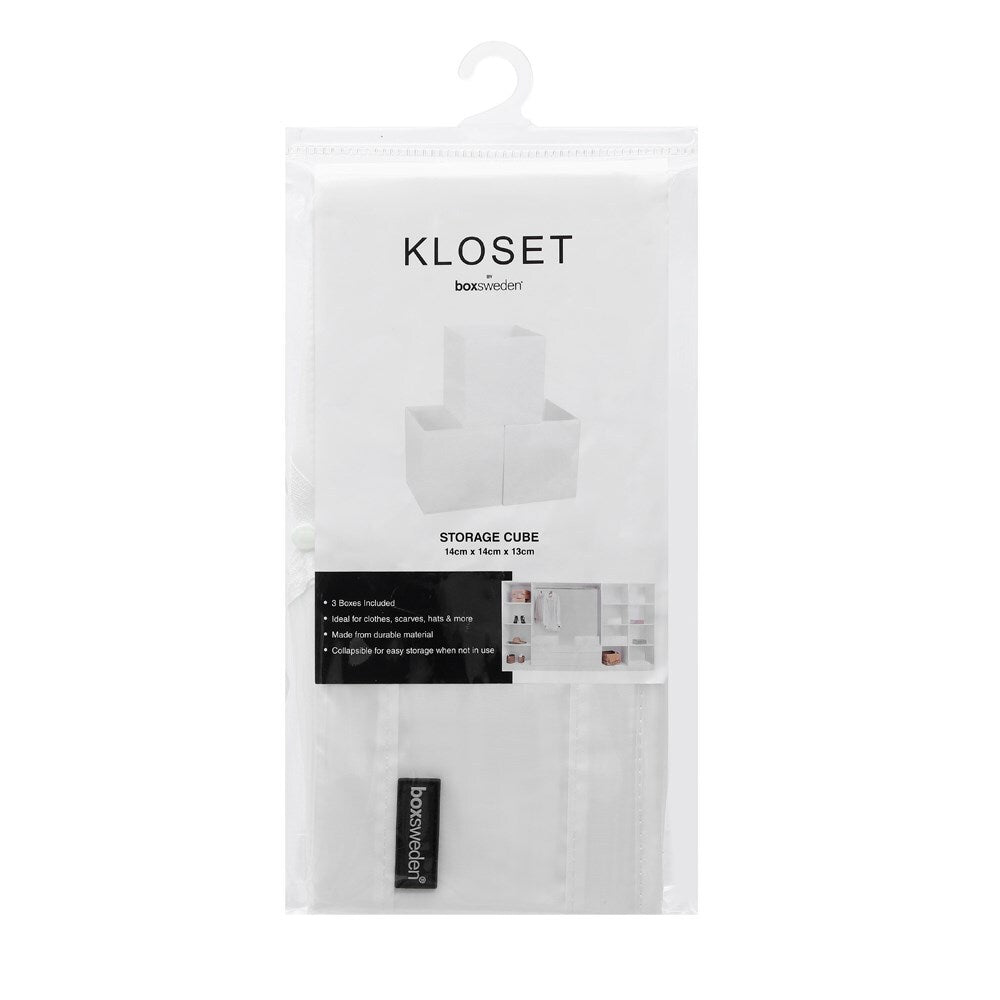 Kloset Storage Cube Square 3Pk 14X14X13Cm White
