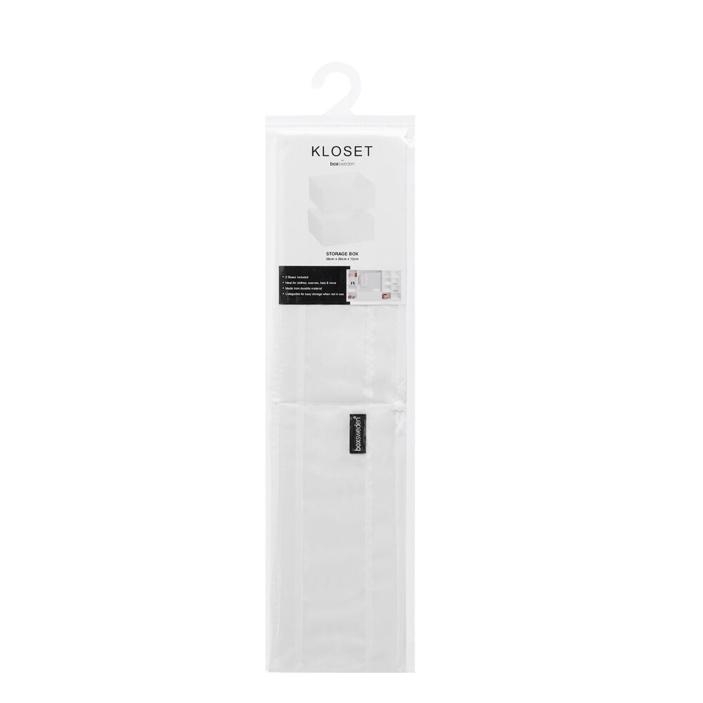 2PK Boxsweden Kloset Storage Cube Square 28X28X13cm White