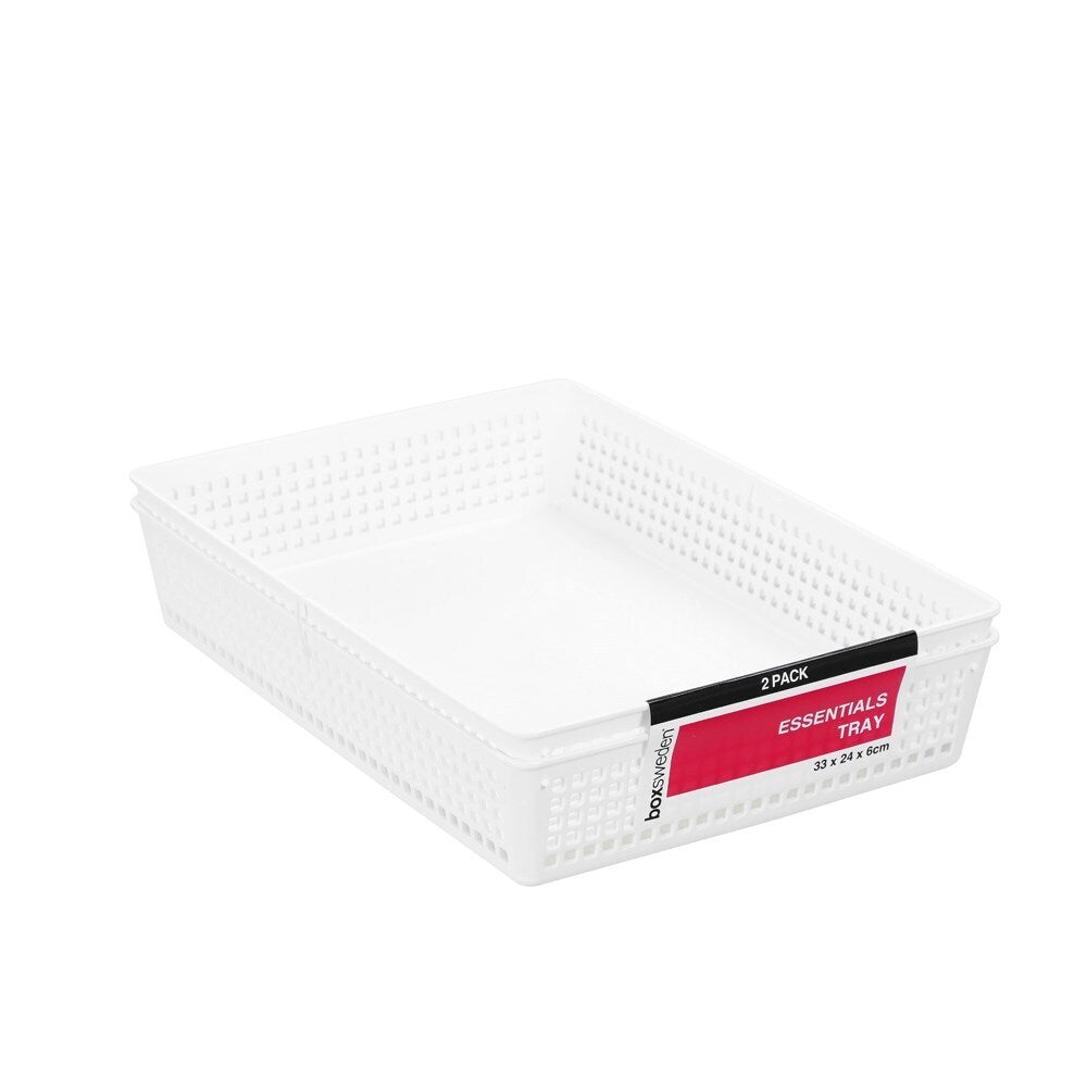 2PK Boxsweden Essentials Tray Lge 33X24X6cm Assorted