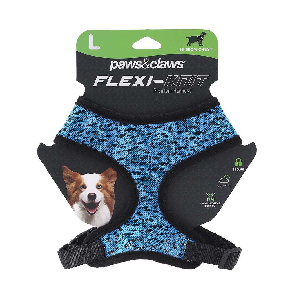 Paws & Claws Flexi-Knit Harness For L/XL/XXL Dog Assorted