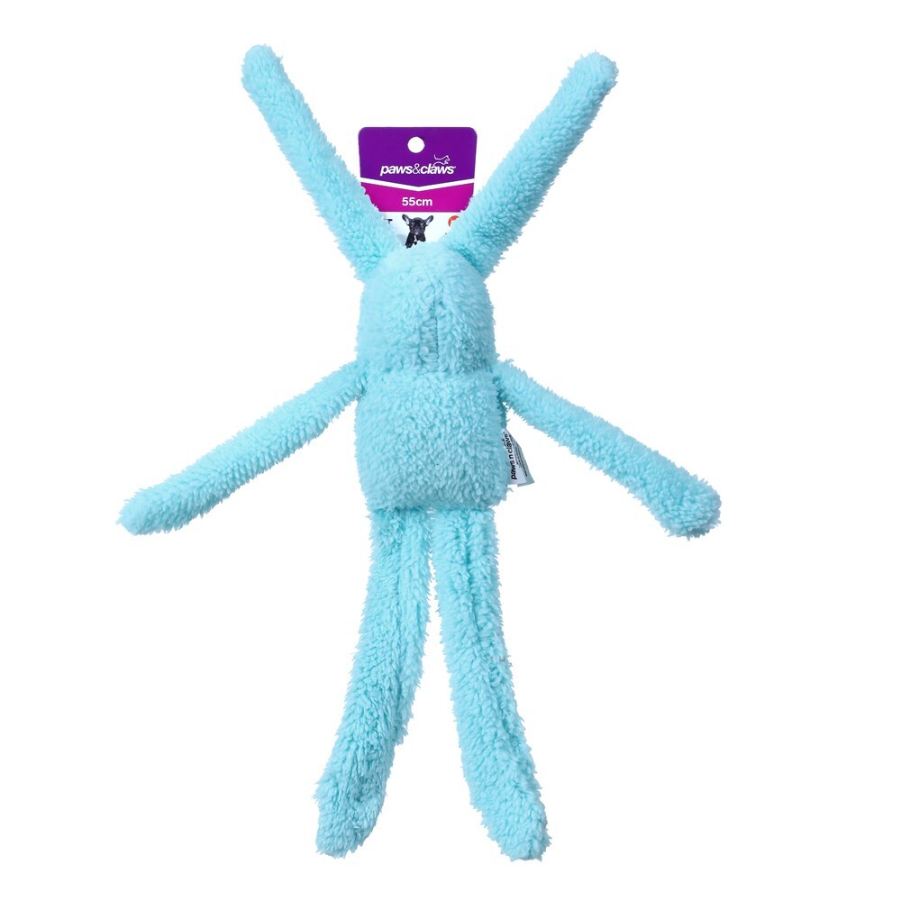 Paws & Claws Plush Rabbit Rag Doll Pet Toy 55cm Assorted