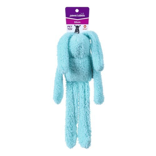 Paws & Claws Plush Rabbit Rag Doll Pet Toy 55cm Assorted