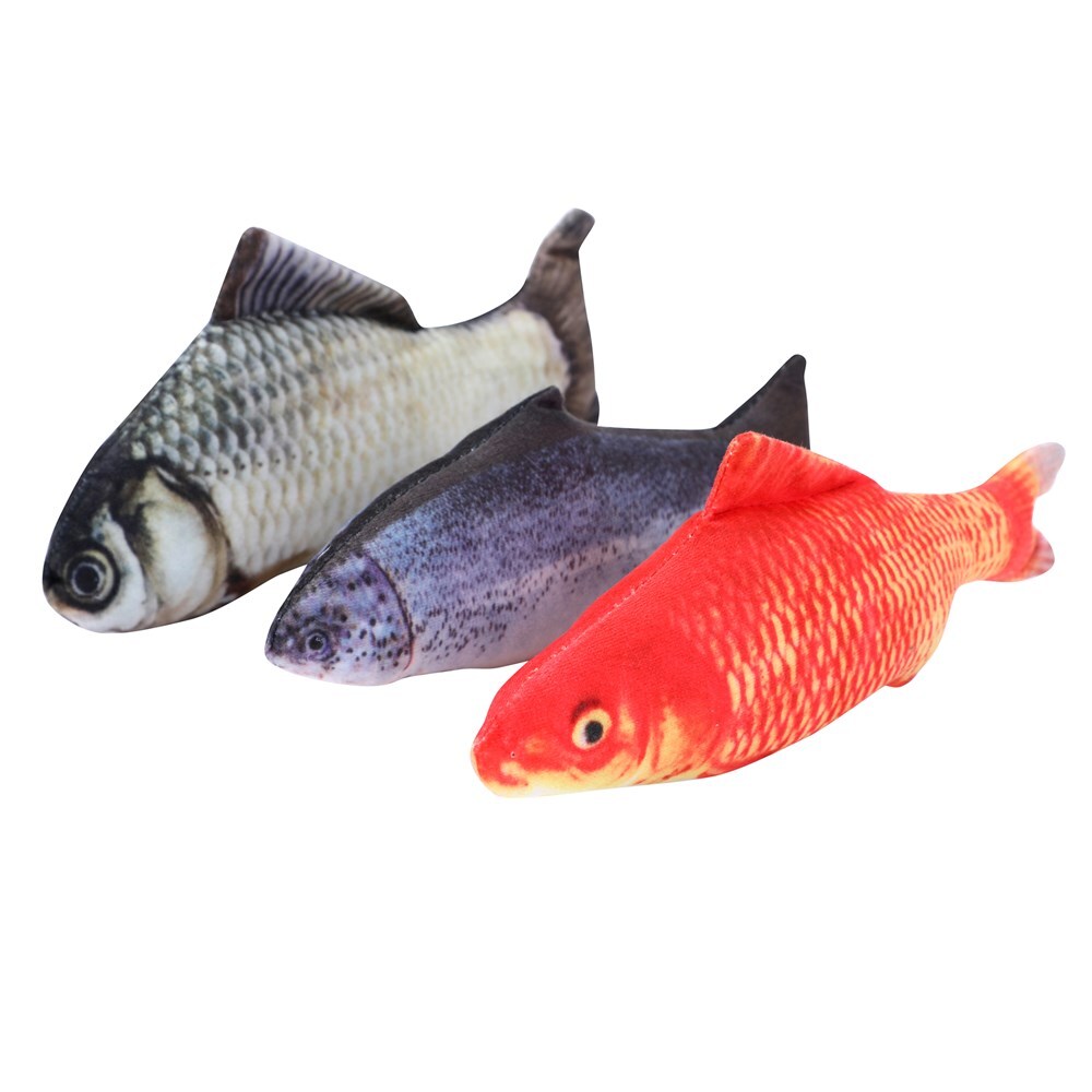 Paws & Claws 20cm Real Fish Printed Catnip Toy - Orange