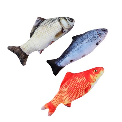 Paws & Claws 20cm Real Fish Printed Catnip Toy - Orange