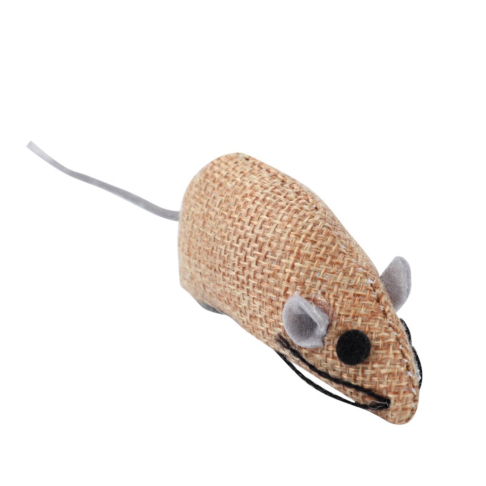 Paws & Claws Catnip Canvas Mouse 3Pk 6.5X3cm Assorted