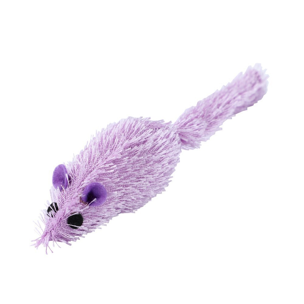 Paws & Claws Furry Long-Tail Catnip Mouse 17cm Assorted