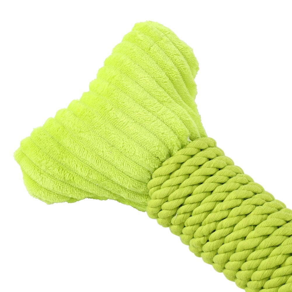 Paws & Claws 30x14cm Roped-Up Plush Bone Dog Toy - Green