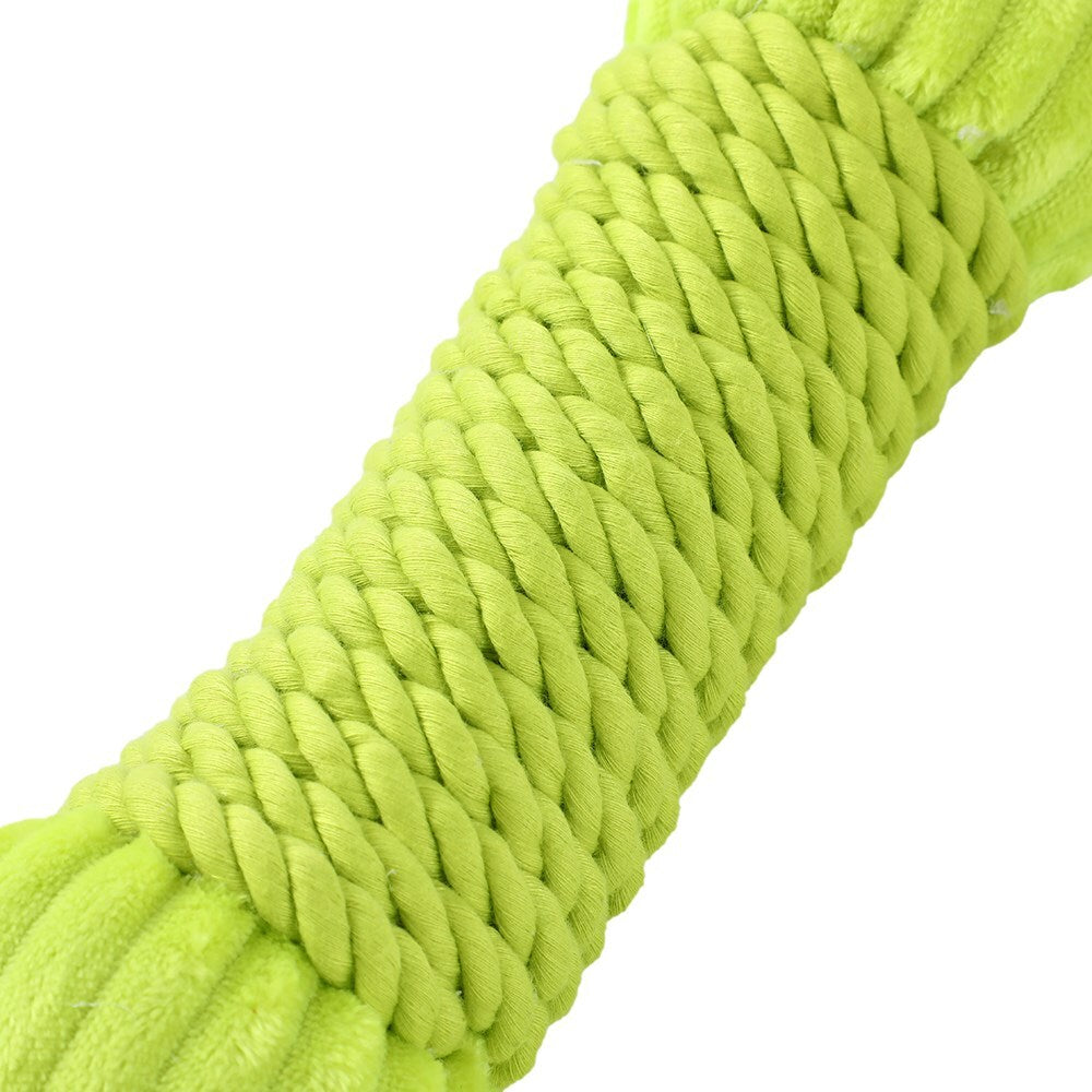 Paws & Claws 30x14cm Roped-Up Plush Bone Dog Toy - Green