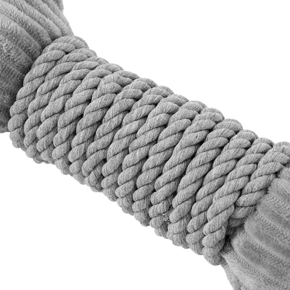 Paws & Claws 30x14cm Roped-Up Plush Bone Dog Toy - Grey