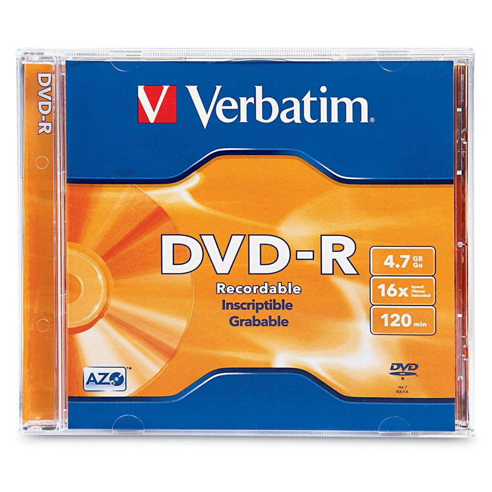 Verbatim 4.7GB DVD-R 16x Speed Blank Discs w/ Jewel Case