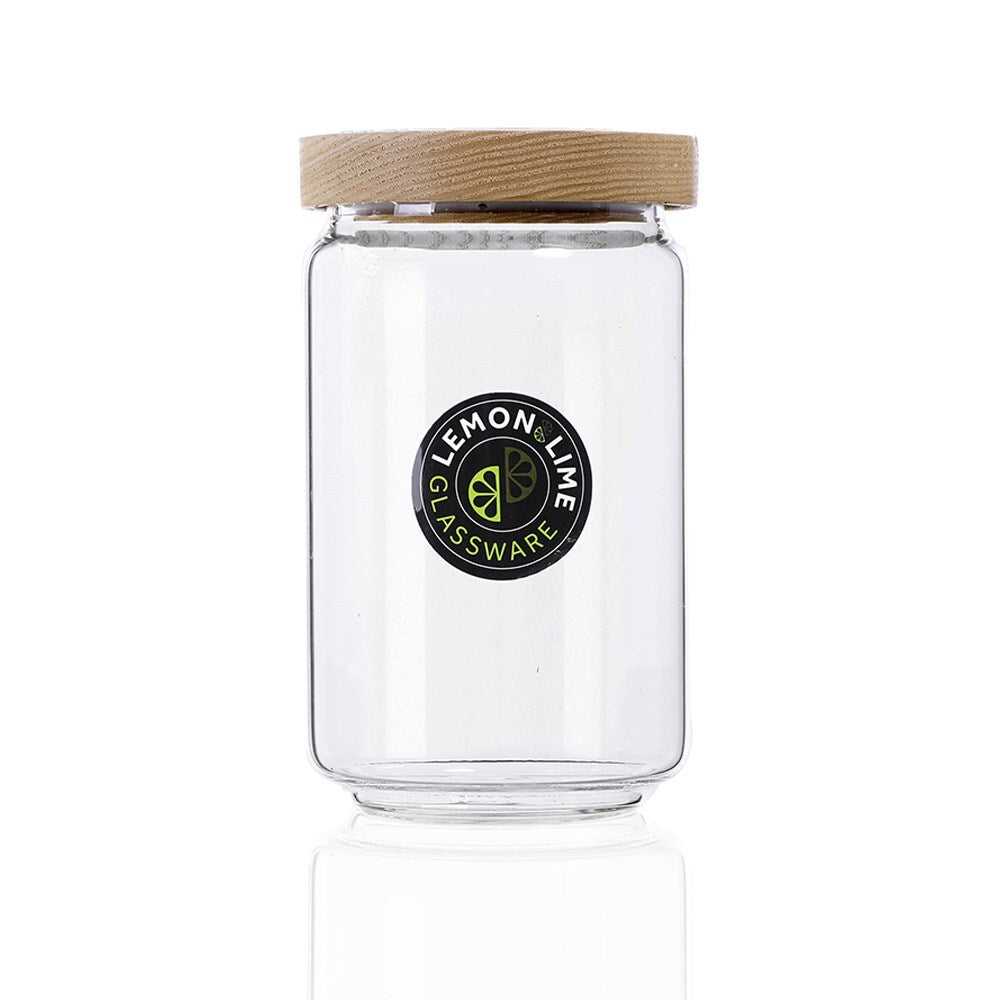 Lemon & Lime Woodend Beach Glass Canister 750Ml
