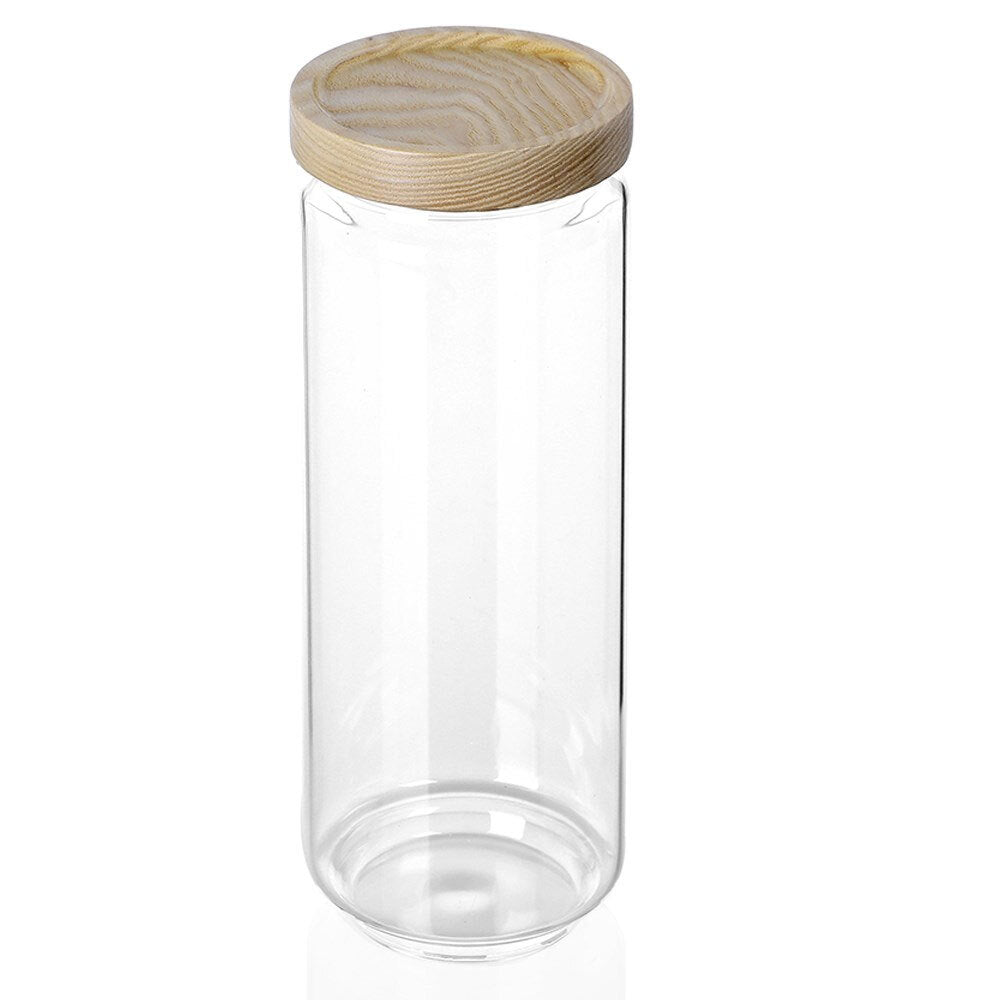 Lemon & Lime Woodend Beach Glass Canister 1.4L