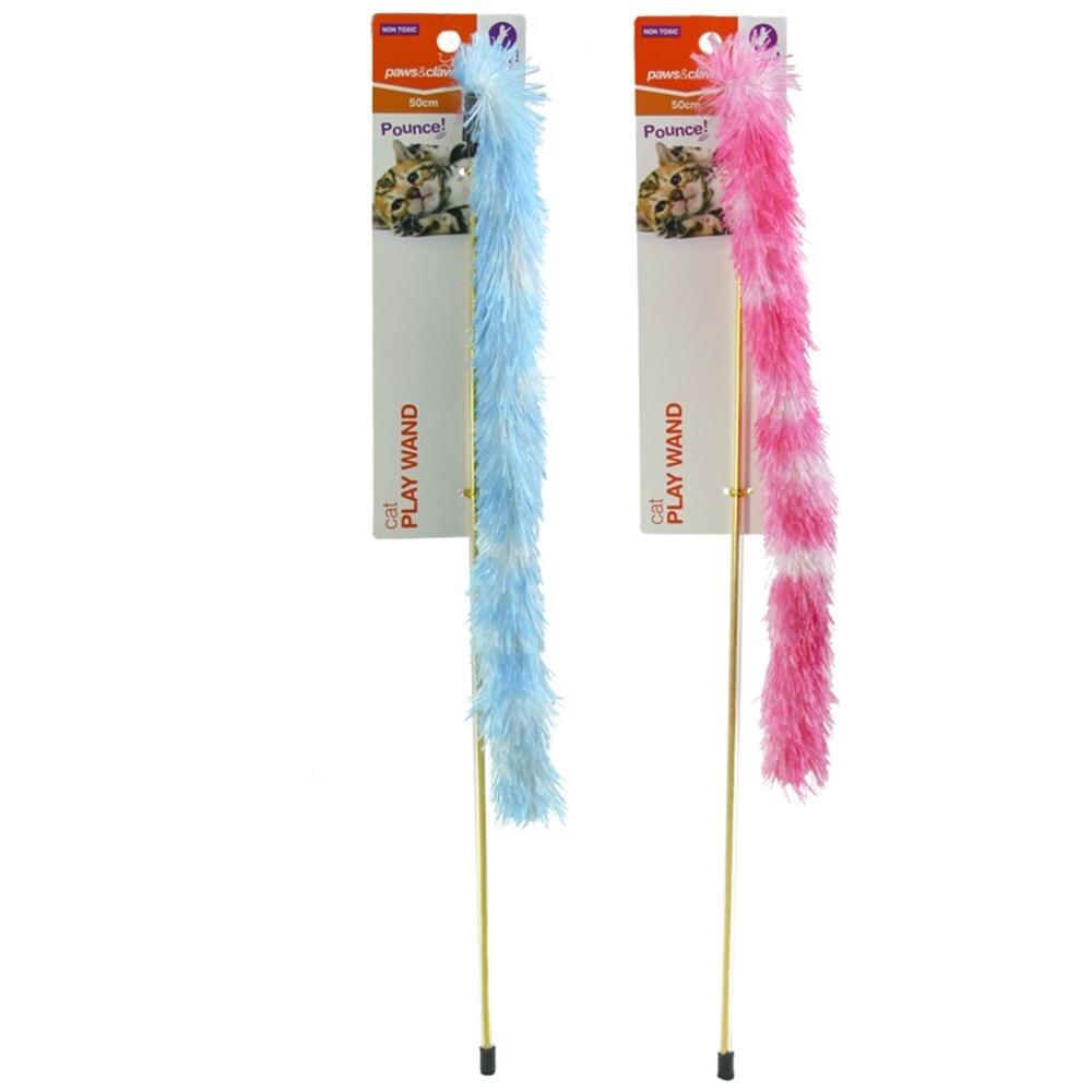 Paws & Claws Play Wand Cat Toy 50cm Assorted